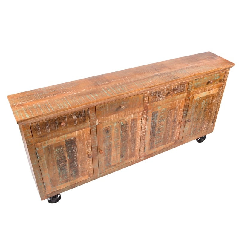 Yosemite Home Decor Solid Mango Wood Storage Console in Natural