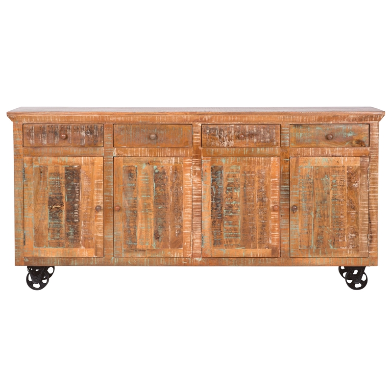 Yosemite Home Decor Solid Mango Wood Storage Console in Natural