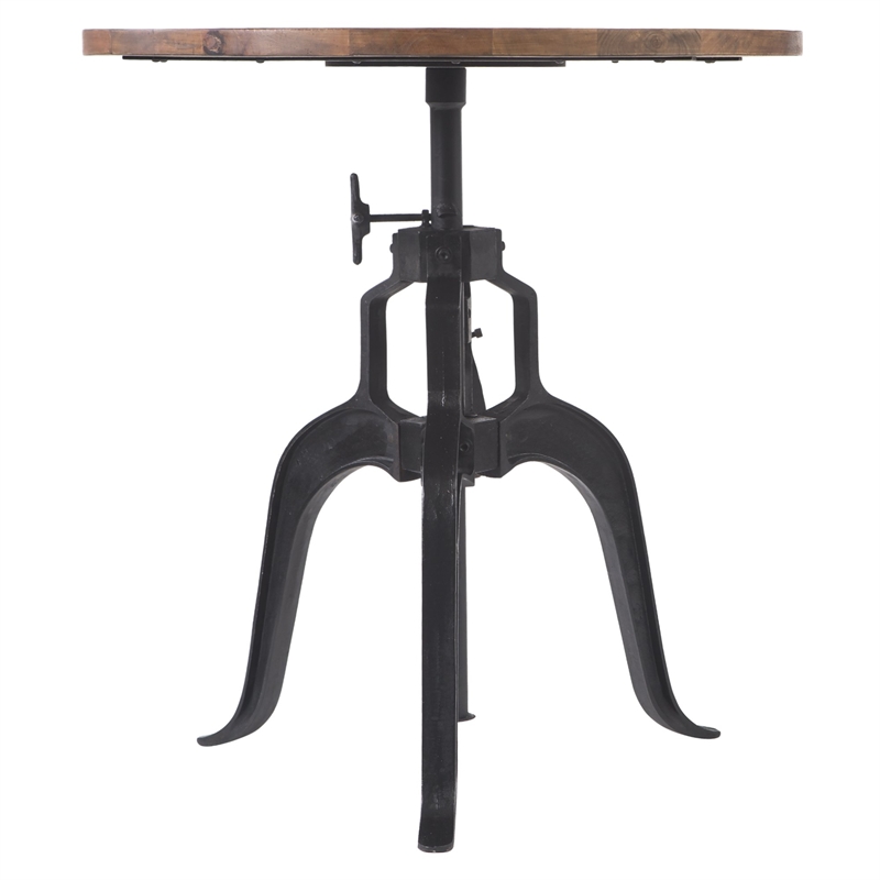 Yosemite Home Decor Cast Iron & Mango Wood Pub Table in Black/Natural