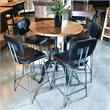 Yosemite Home Decor Cast Iron & Mango Wood Pub Table in Black/Natural