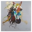 Yosemite Home Decor 'Horse of an Abstract Color' Fabric Canvas in Multi-Color