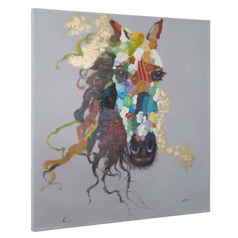yosemite home decor 'horse of an abstract color' fabric canvas in multi-color
