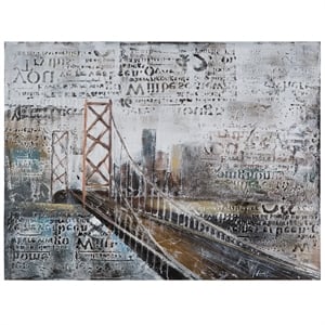 Yosemite Home Decor 'Across The Bridge' Fabric Canvas in Multi-Color