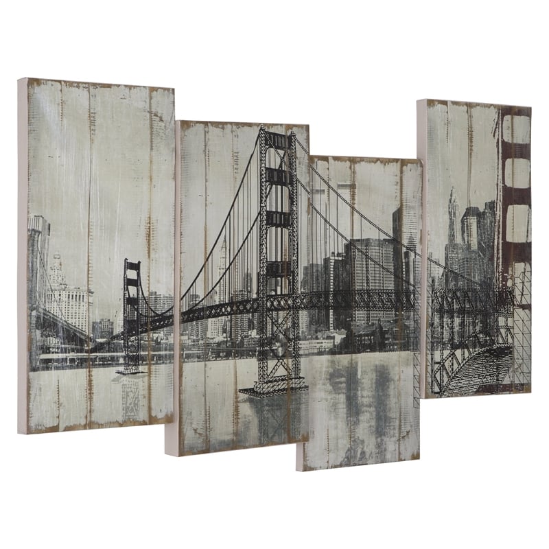 Yosemite Home Decor 'Golden Gate Bridge' Fabric Canvas in Multi-Color