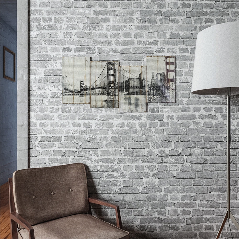 Yosemite Home Decor 'Golden Gate Bridge' Fabric Canvas in Multi-Color