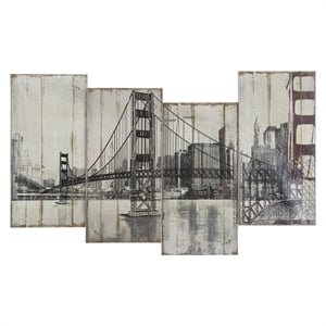 Yosemite Home Decor 'Golden Gate Bridge' Fabric Canvas in Multi-Color