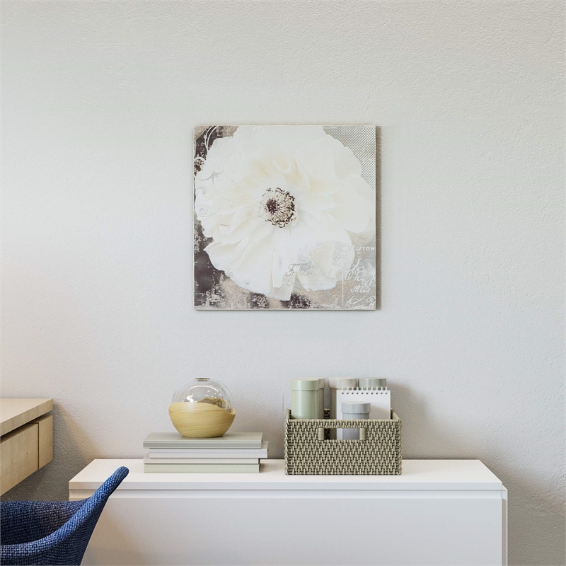 Yosemite Home Decor 'Blooming Softly I' Fabric Canvas in Multi-Color