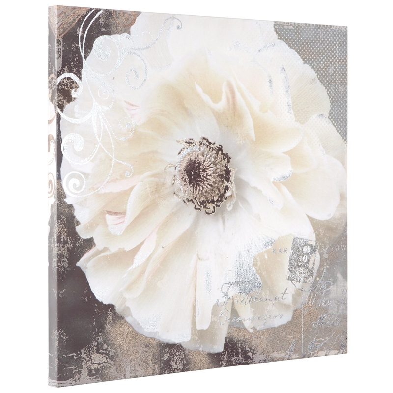 Yosemite Home Decor 'Blooming Softly I' Fabric Canvas in Multi-Color