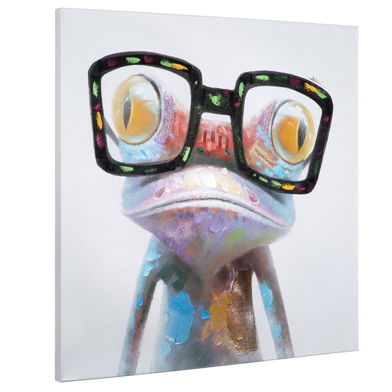 Yosemite Home Decor 'Hipster Froggy' Fabric Canvas in Multi-Color