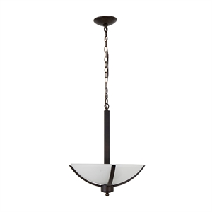 Yosemite Home Decor Alta Peak 3 Light Bowl Chandelier in Coffee/Acid Wash Glass