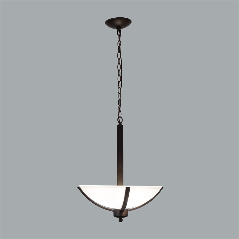 Yosemite Home Decor Alta Peak 3 Light Bowl Chandelier in Coffee/Acid Wash Glass