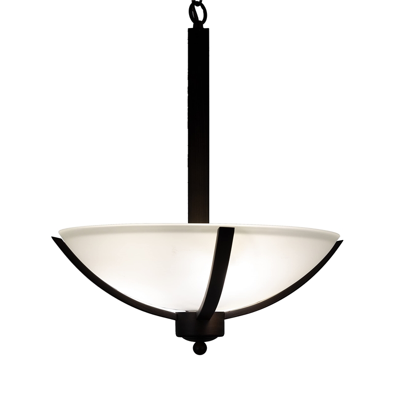 Yosemite Home Decor Alta Peak 3 Light Bowl Chandelier in Coffee/Acid Wash Glass