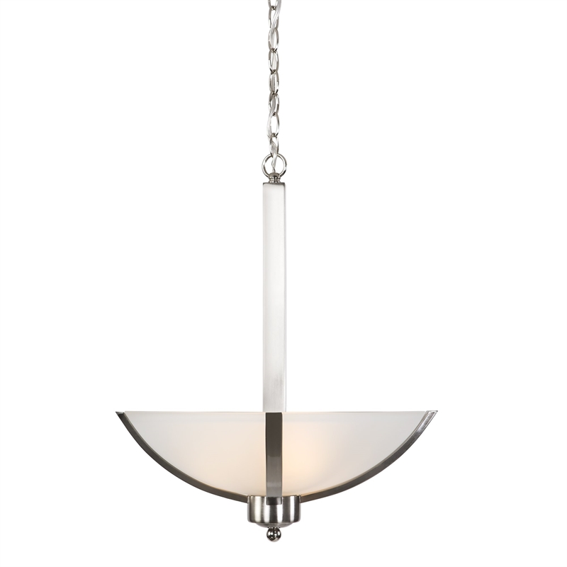 Yosemite Home Decor Alta Peak 3 Light Bowl Chandelier in Satin Steel