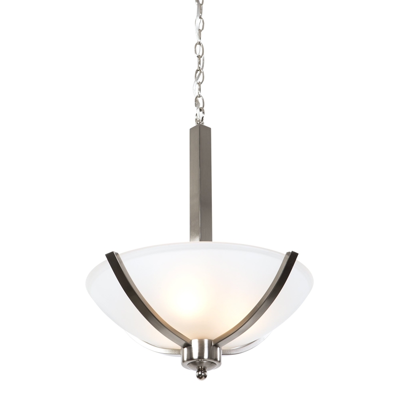Yosemite Home Decor Alta Peak 3 Light Bowl Chandelier in Satin Steel