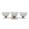 Yosemite Home Decor Alta Peak 3 Light Bathroom Vanity in Satin Steel/White Glass