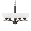 Yosemite Home Decor Alta Peak 5 Light Chandelier in Coffee with Acid Wash Glass