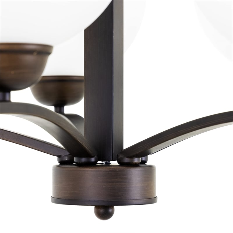 Yosemite Home Decor Alta Peak 5 Light Chandelier in Coffee with Acid Wash Glass