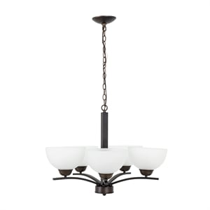 Yosemite Home Decor Alta Peak 5 Light Chandelier in Coffee with Acid Wash Glass