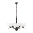 Yosemite Home Decor Alta Peak 5 Light Chandelier in Coffee with Acid Wash Glass