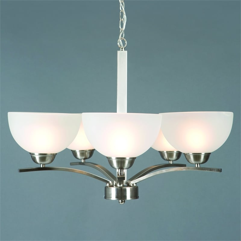 Yosemite Home Decor Alta Peak 5 Light Chandelier in Satin Steel