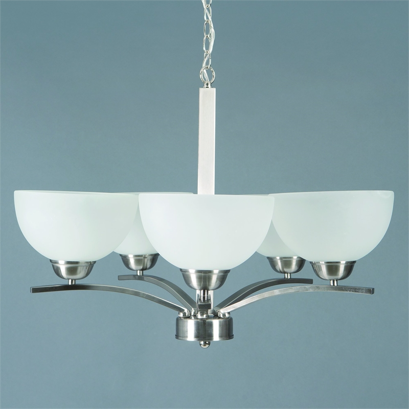 Yosemite Home Decor Alta Peak 5 Light Chandelier in Satin Steel