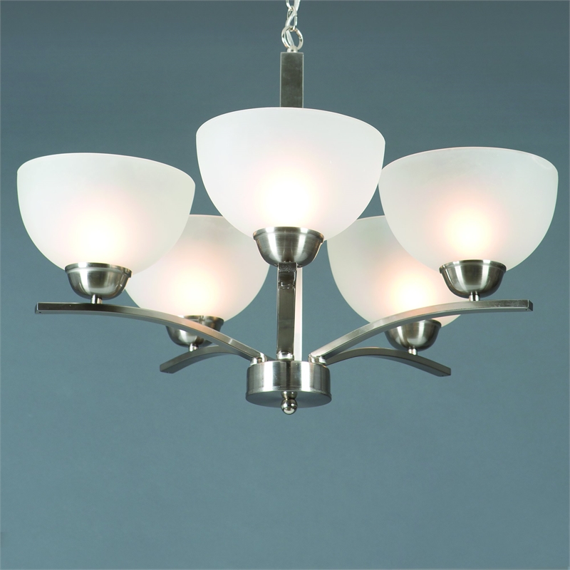 Yosemite Home Decor Alta Peak 5 Light Chandelier in Satin Steel