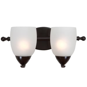 Yosemite Home Decor Mirror Lake 2 Lights Vanity with White Etched Glass