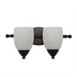 Yosemite Home Decor Mirror Lake 2 Lights Vanity with White Etched Glass