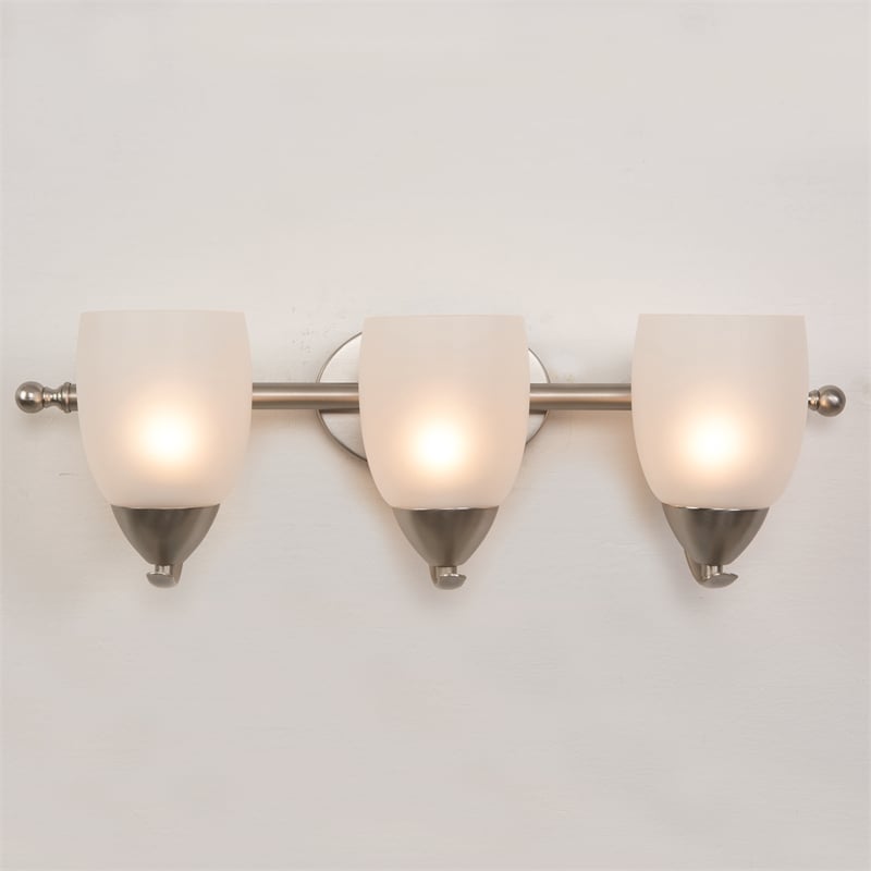 Yosemite Home Decor Mirror Lake 3 Lights Vanity Lights in Brush Nickel