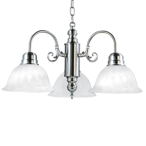 Yosemite Home Decor Manzanita 3 LightsChandelier with Shade in Satin Nickel