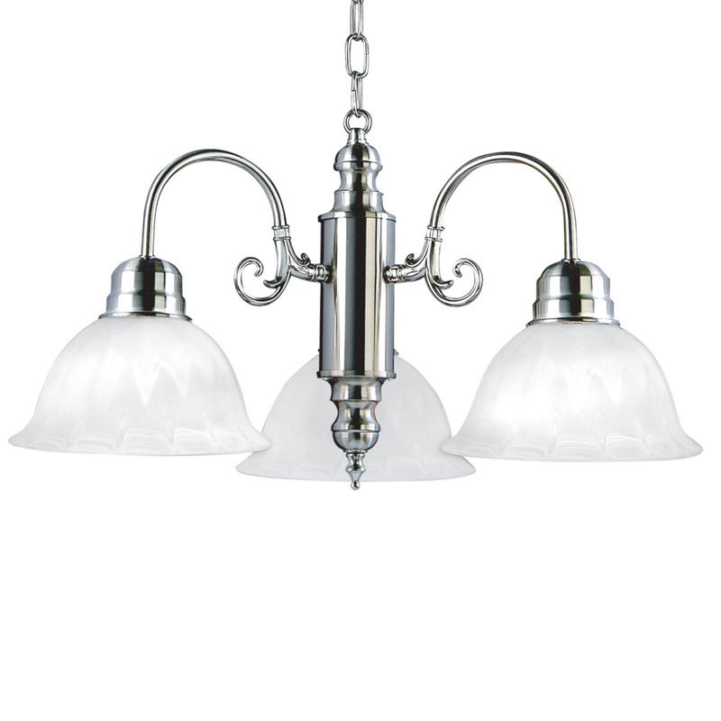 Yosemite Home Decor Manzanita 3 LightsChandelier with Shade in Satin Nickel
