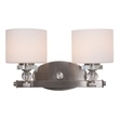 Yosemite Home Decor Mitchell Peak 2 Light Vanity in Satin Steel/Dove White