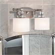 Yosemite Home Decor Mitchell Peak 2 Light Vanity in Satin Steel/Dove White