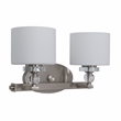 Yosemite Home Decor Mitchell Peak 2 Light Vanity in Satin Steel/Dove White