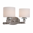 Yosemite Home Decor Mitchell Peak 2 Light Vanity in Satin Steel/Dove White