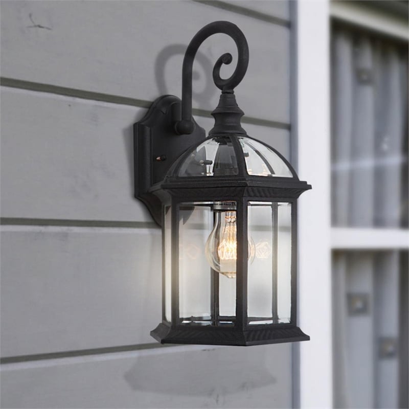 Yosemite Home Decor Anita 1 Light Aluminum Exterior in Black