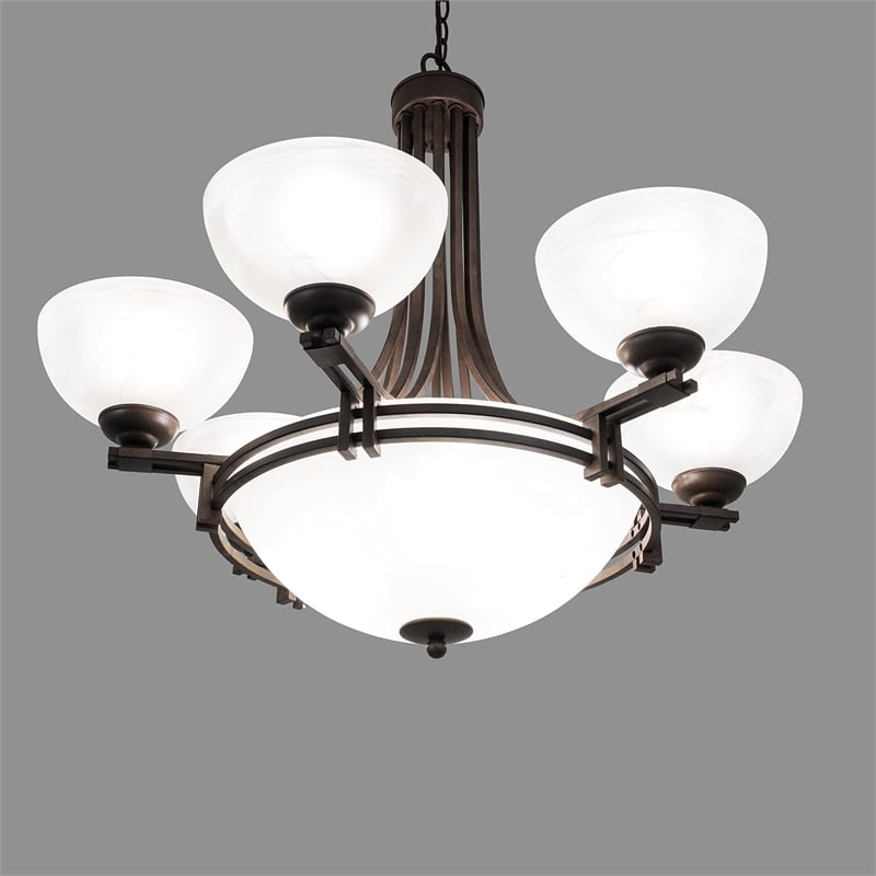 Yosemite Home Decor Sequoia 9 Lights Chandelier in Dark Brown