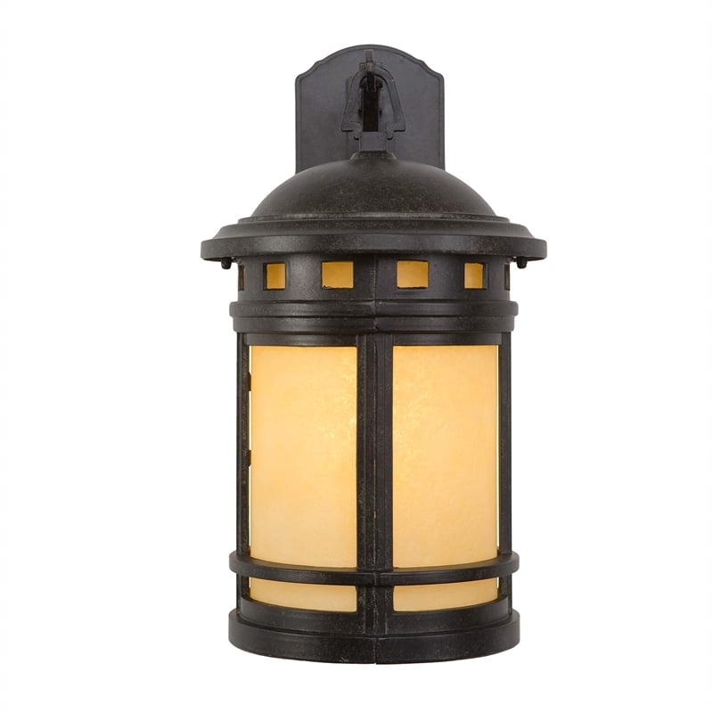 Yosemite Home Decor Sahara 1 Light Exterior Metal Light in Black Desert Night