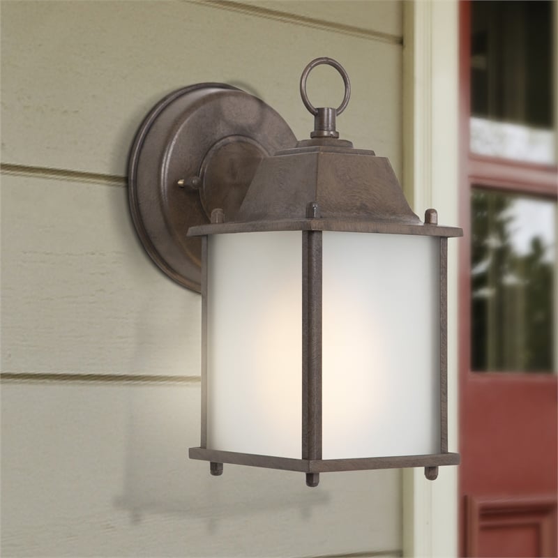 Yosemite Home Decor Tara 1 Light Exterior Aluminum Wall Mount Light in Brown