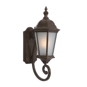 Yosemite Home Decor Brielle 1 Light Exterior Aluminum Wall Mount Light in Brown