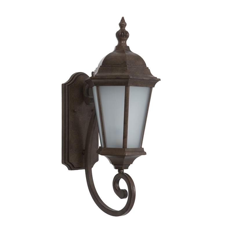 Yosemite Home Decor Brielle 1 Light Exterior Aluminum Wall Mount Light in Brown