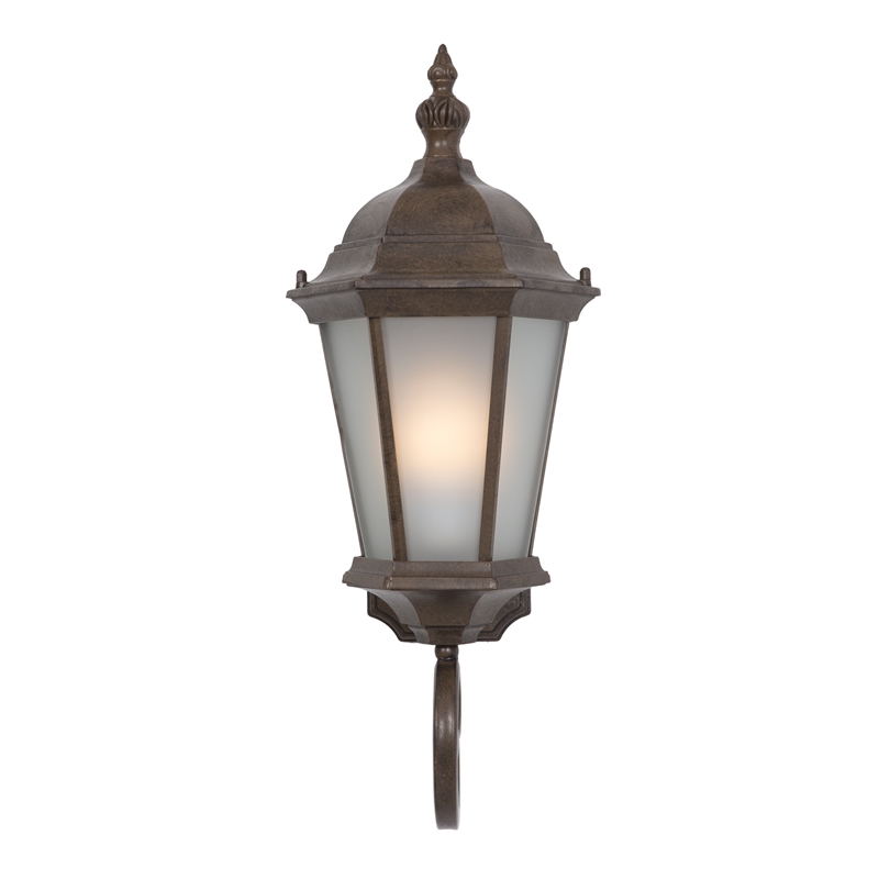 Yosemite Home Decor Brielle 1 Light Exterior Aluminum Wall Mount Light in Brown