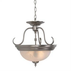 Yosemite Home Decor 2 Lights Semi-Flush Mount in Satin Nickel