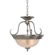 Yosemite Home Decor 2 Lights Semi-Flush Mount in Satin Nickel
