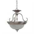 Yosemite Home Decor 2 Lights Semi-Flush Mount in Satin Nickel