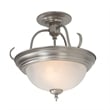 Yosemite Home Decor 2 Lights Semi-Flush Mount in Satin Nickel