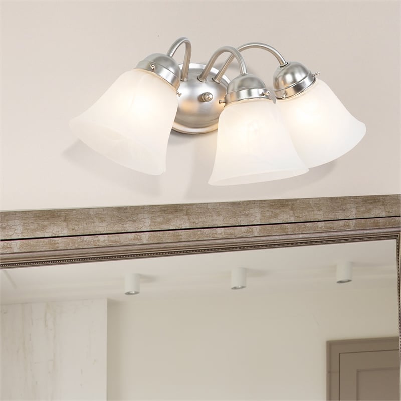 Yosemite Home Decor 3 Lights Vanity Lighting in Satin Nickel