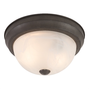 Yosemite Home Decor 2 Lights Flush Mount in Dark Brown