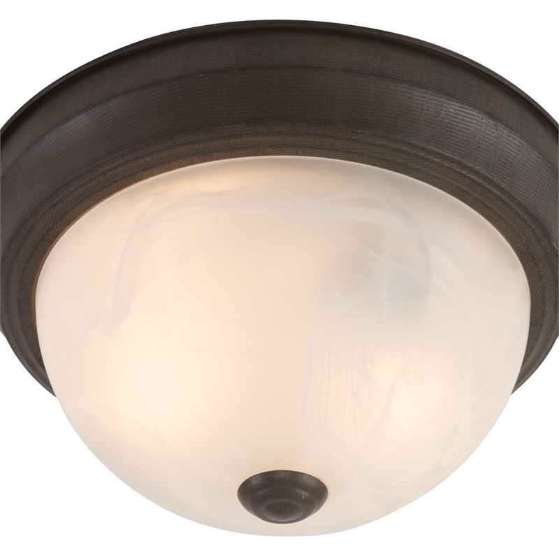 Yosemite Home Decor 2 Lights Flush Mount in Dark Brown