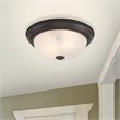 Yosemite Home Decor 2 Lights Flush Mount in Oil Rubbed Bronze with Marble Glass